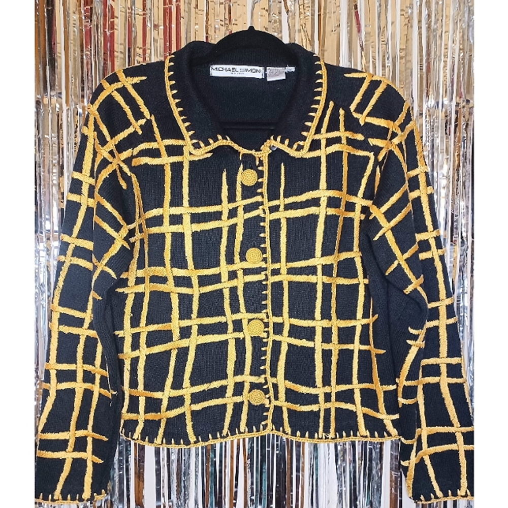 Vintage Michael Simon Black & Gold Jacket